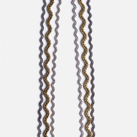 NWT Johnny Was Ric Rac Gold & Silver Necklace & Bracelet Set Triple Strand - Picture 2 of 16